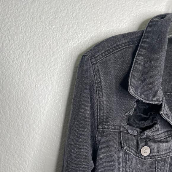 Forever 21 Womens Jacket Size S Faded Black Button Front Long Sleeve Casual - Picture 9 of 13